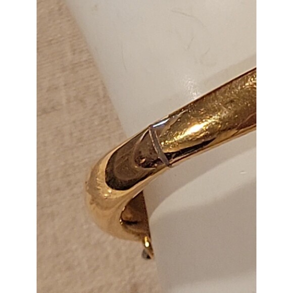 Vintage Classic Monet Goldtone Cream Knot Enameled Cuff Bangle Bracelet Signed - Picture 6 of 12